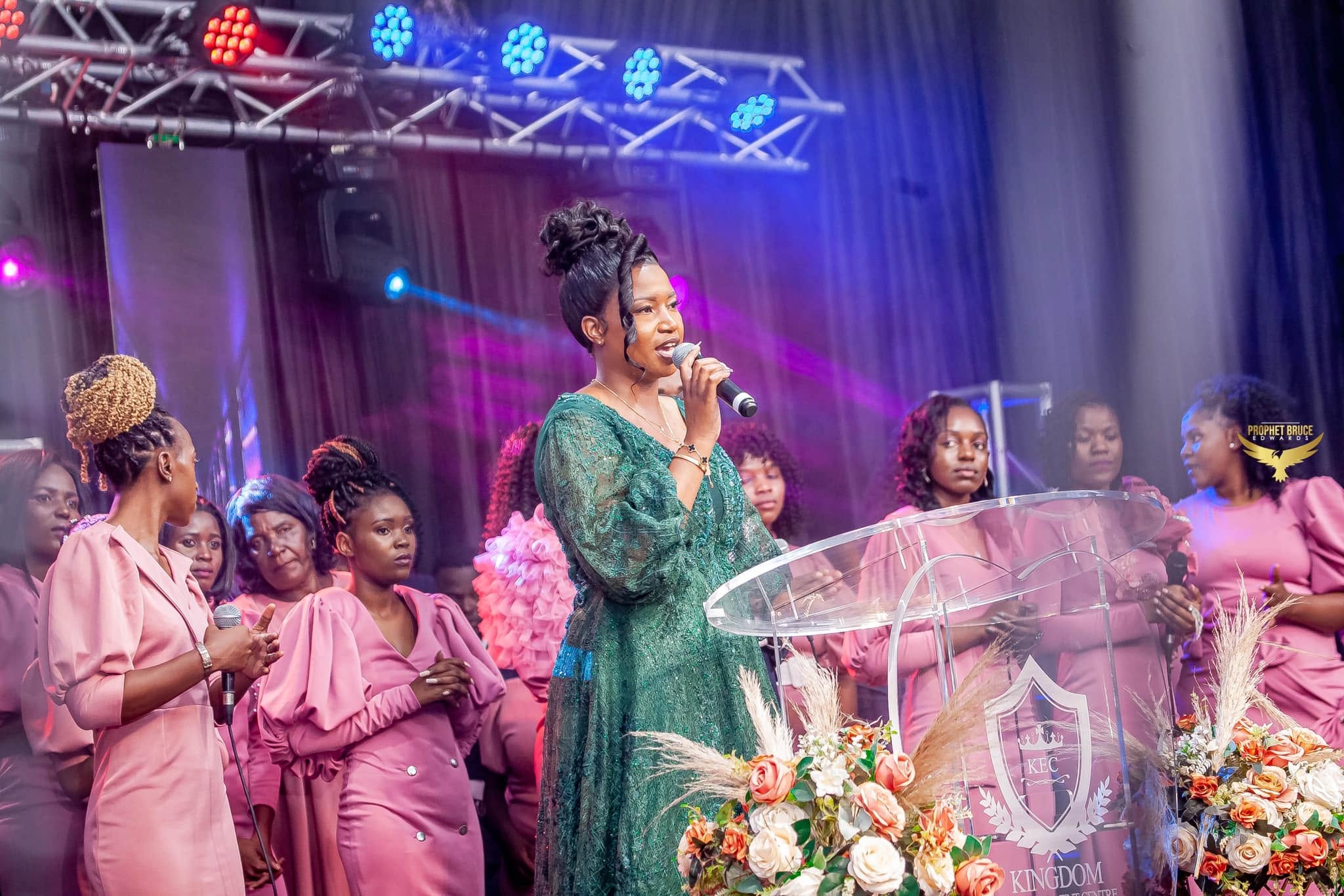 Prophetess Pamela Edwards ministering at a KEC gathering